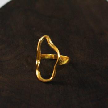 Gold plated irregular shaped ring