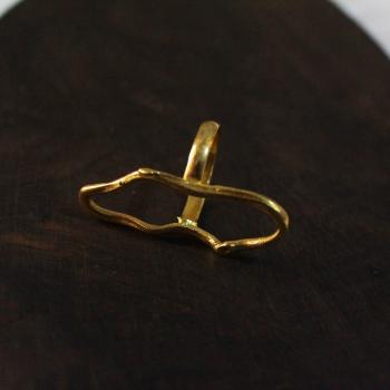 Gold plated irregular shaped ring