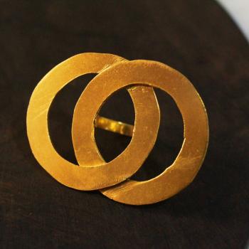 Gold plated circular shaped ring