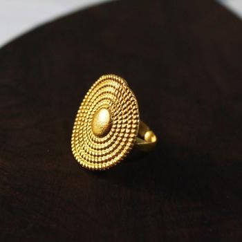 Gold plated geometric ring