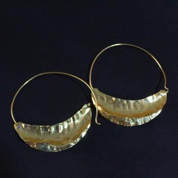 Gold plated boat earrings