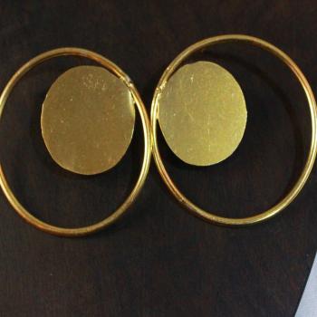 Gold plated plain earrings
