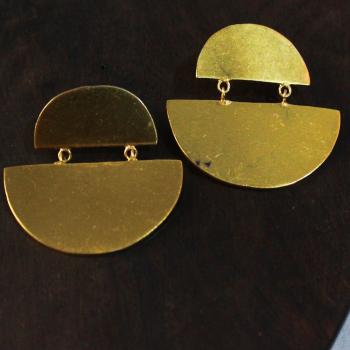 Gold plated plain earrings