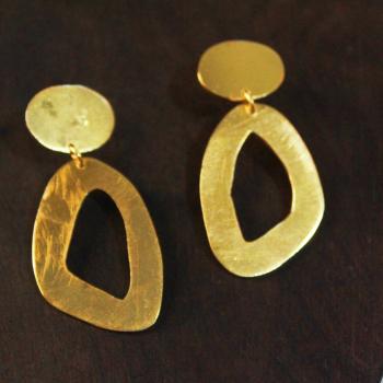 Gold plated plain earrings
