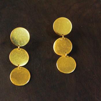 Gold plated plain danglers earrings