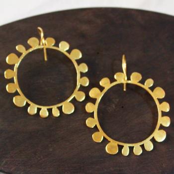 Gold plated sun earrings