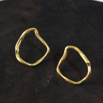Gold plated irregular shaped earrings