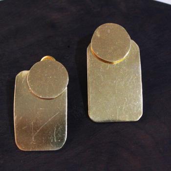 Gold plated rectangle earrings