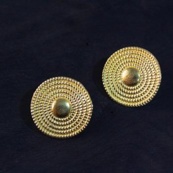 Gold plated round earrings
