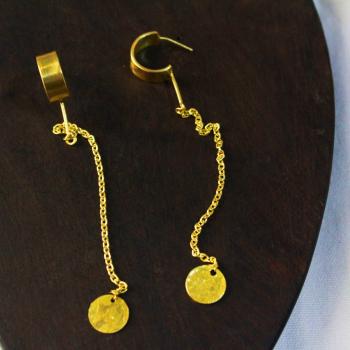 Gold plated danglers earrings