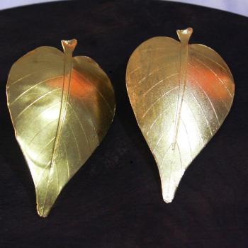 Gold plated leaf earrings