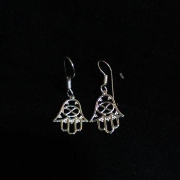 Silver plated Hamsa earrings