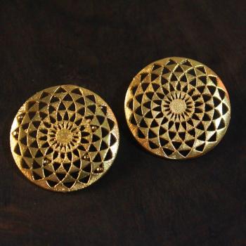 Gold plated round earrings