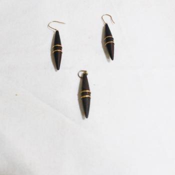 WOOD GOLD PENDANT SET