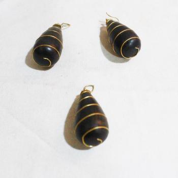 WOOD GOLD PENDANT SET