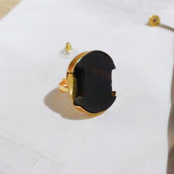WOOD METAL RING 